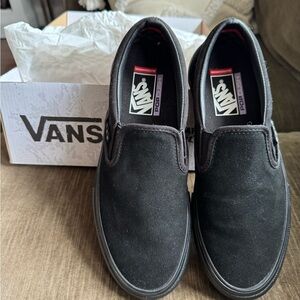 Vans Black Slip-On Sneakers with Canvas Upper
